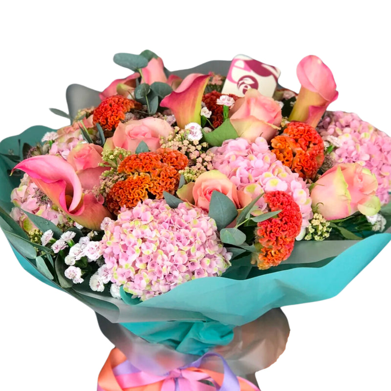 Bouquet of Pink Hydrangea and Rose Kala