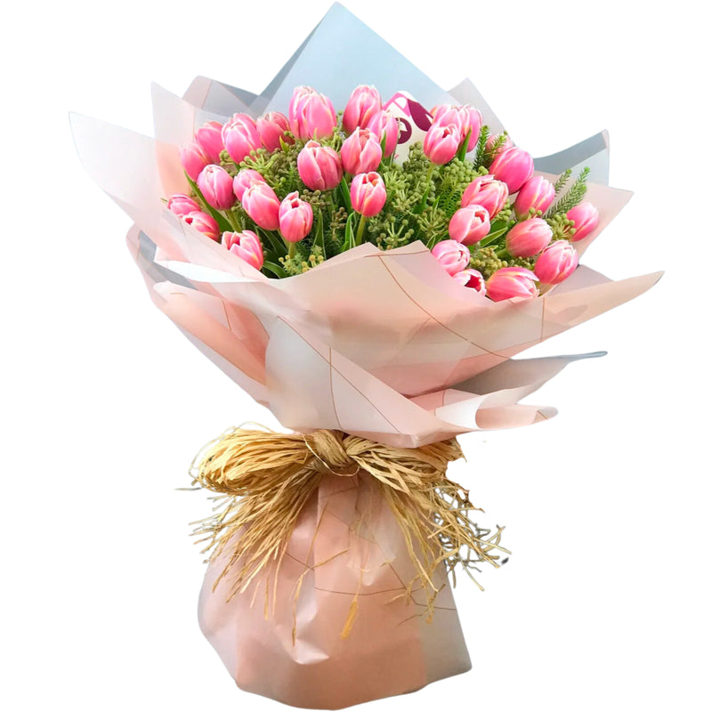 Pink tulip bouquet