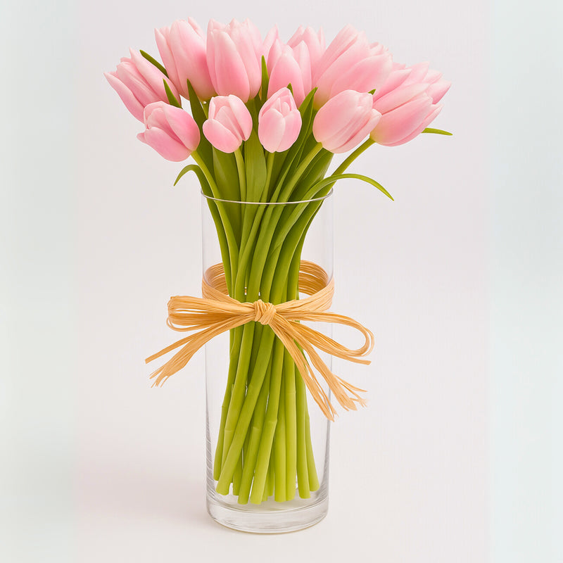 Fresh Pink Tulip In Vase