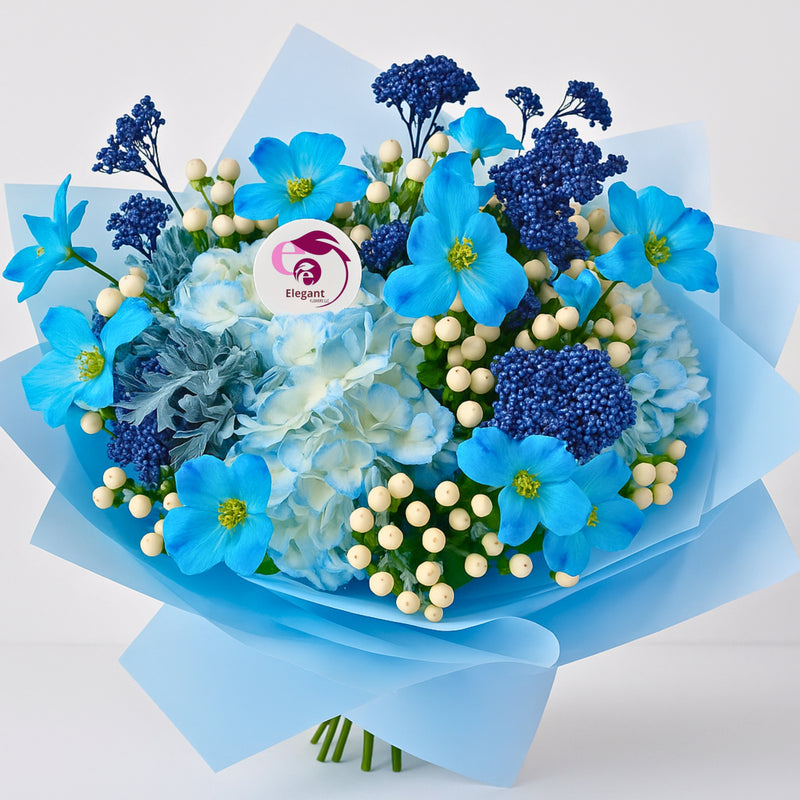 Bouquet of Mixed Blue Flowers