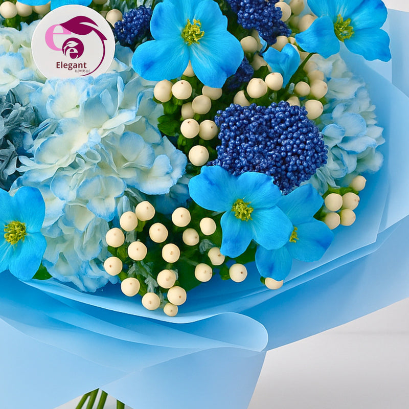 Bouquet of Mixed Blue Flowers
