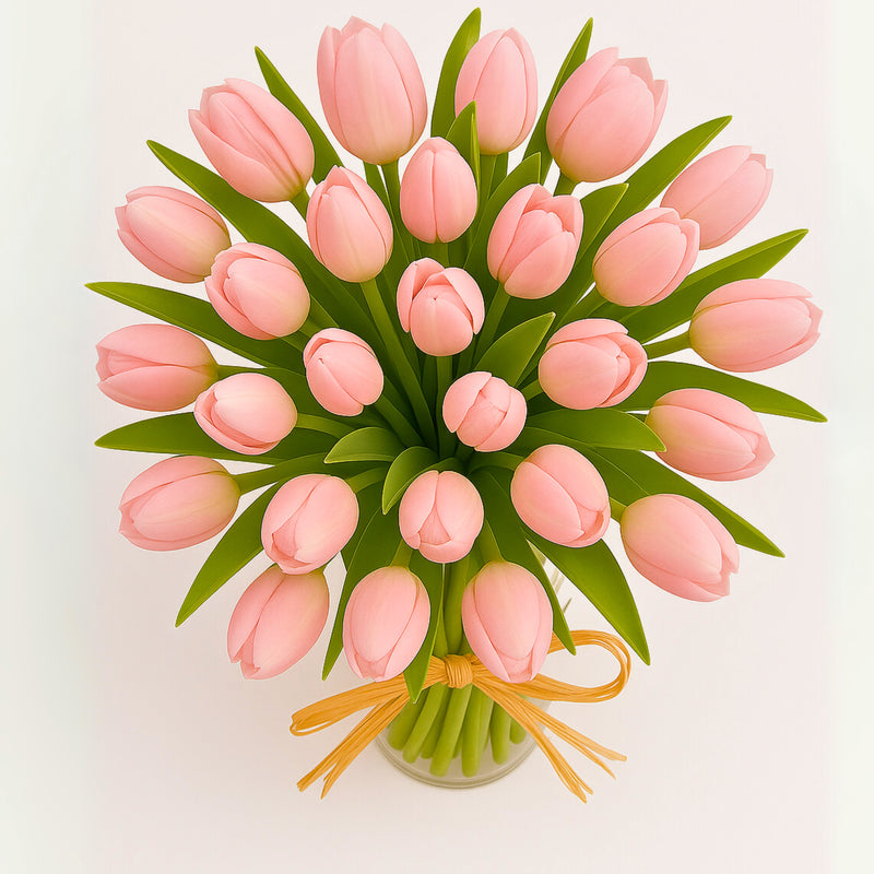Fresh Pink Tulip In Vase