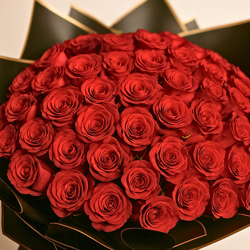 Luxurious Red Rose Bouquet - Elegant Love