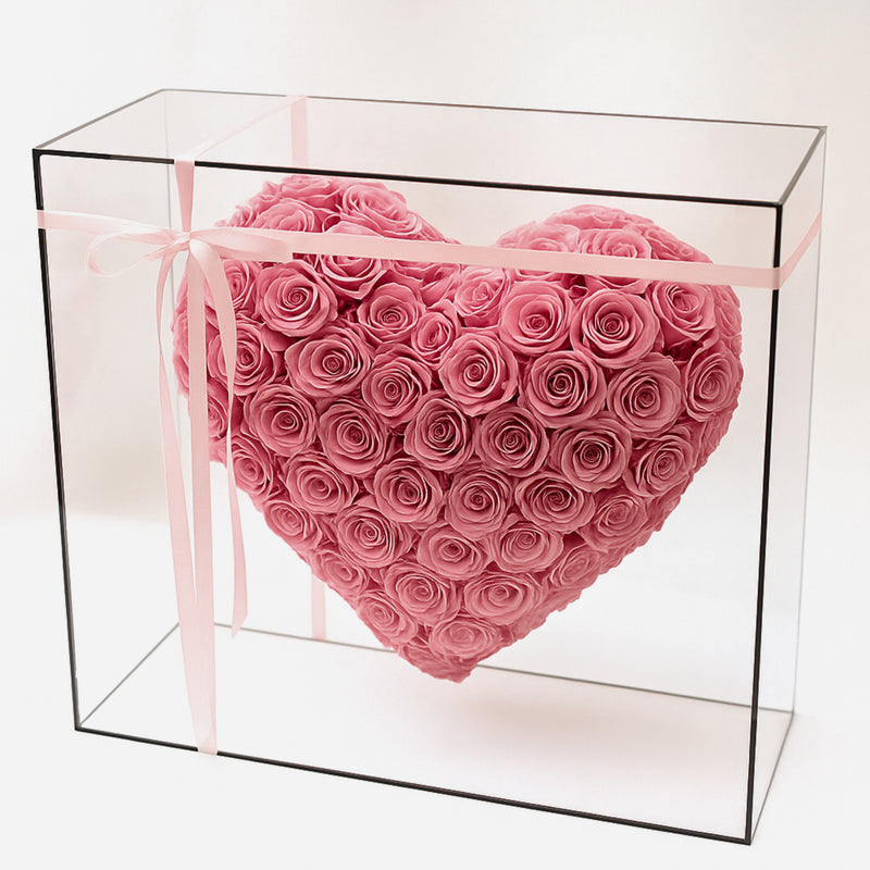 Big Pink Heart Forever Rose