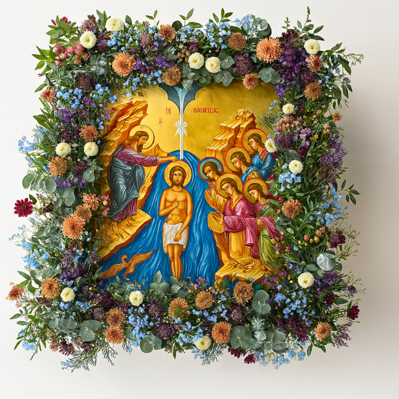Religious Floral Icon Arrangement